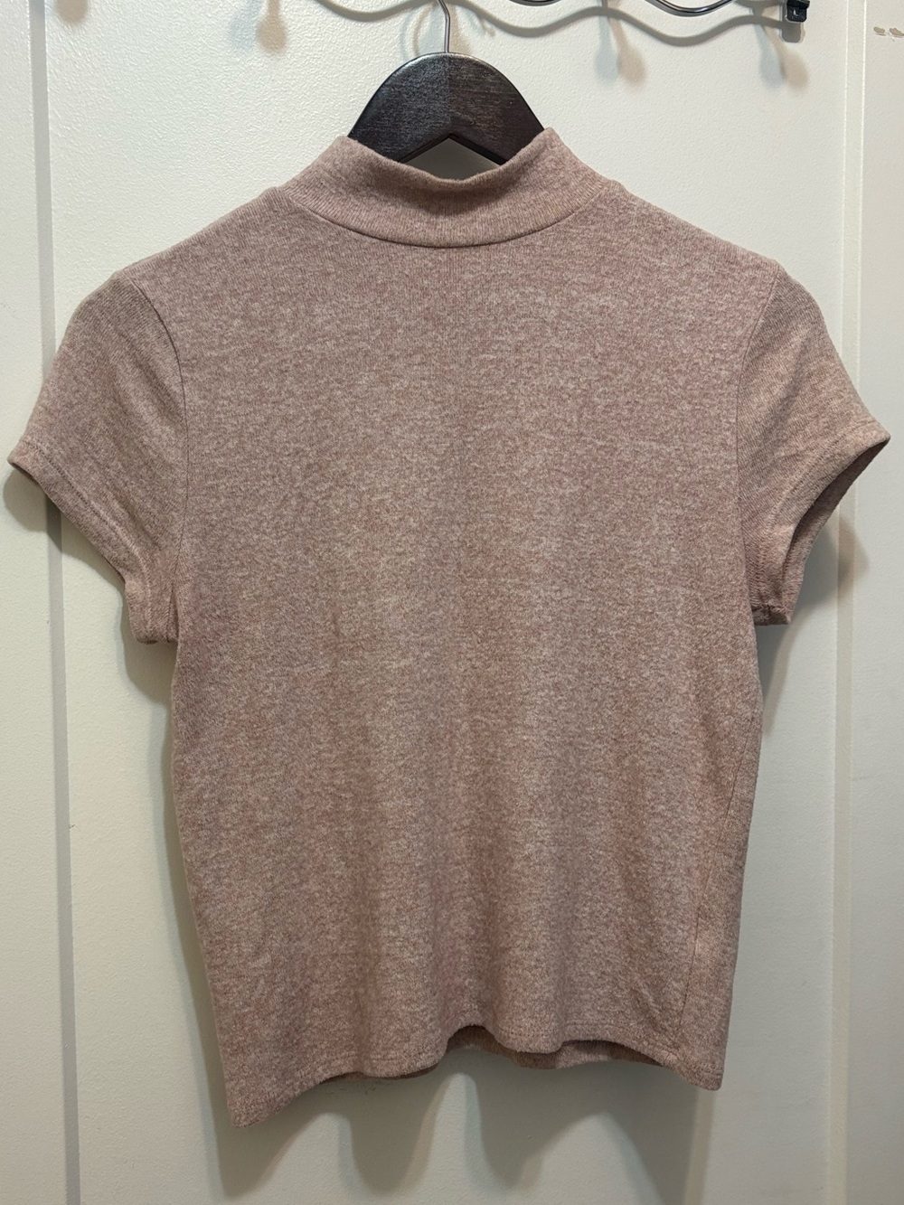 Ardene Dusty Rose Short Sleeve Mock Neck Top